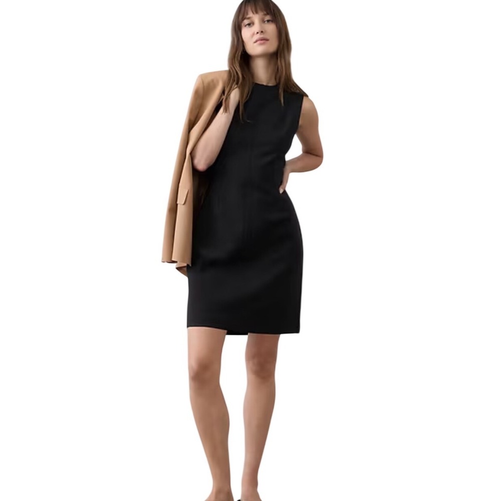 Banana Republic Womens Black Sleeveless Shift‎ Dress Powerhouse Size 14